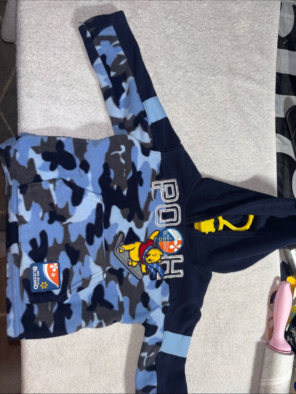 Disney Vintage Blue Camo Winnie the Pooh Hoodie for Kids